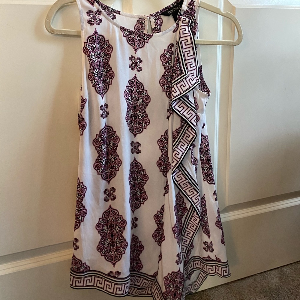 WHBM ruffle sleeveless tunic top nwt
